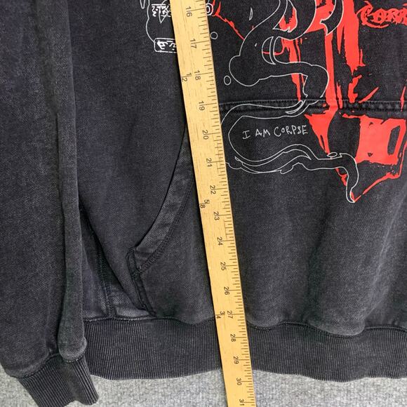 Authentic Corpse Husband Miss You I Am Corpse Pullover Acid Wash Black Hoodie L - Picture 5 of 10
